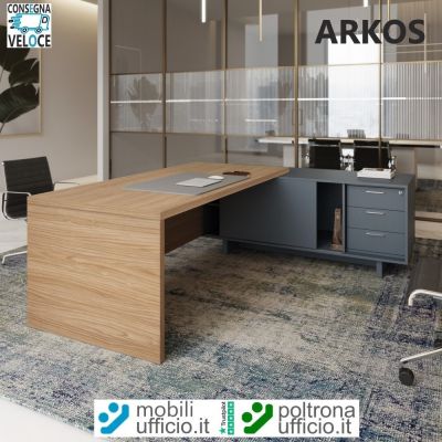 ARKT1 scrivania ARKOS direzionale con mobile di servizio laterale 