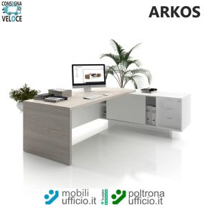ARKT3 scrivania ARKOS direzionale con mobile di servizio laterale 
