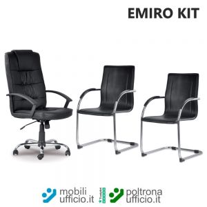 EMIRO KIT per ufficio direzionale con poltrona e sedie visitatore