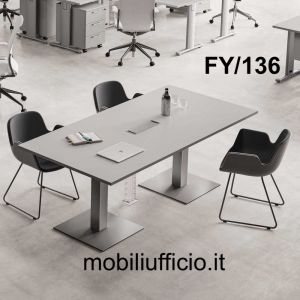 FY/136 tavolo riunione FUNNY con base doppia piantana in metallo