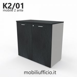 K2/01 mobile basso KAMOS archivio con 2 ante e serratura