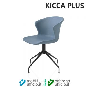 KCP4X sedia KICCA PLUS imbottita con base girevole 4 razze e piedini 